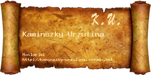 Kaminszky Urzulina névjegykártya